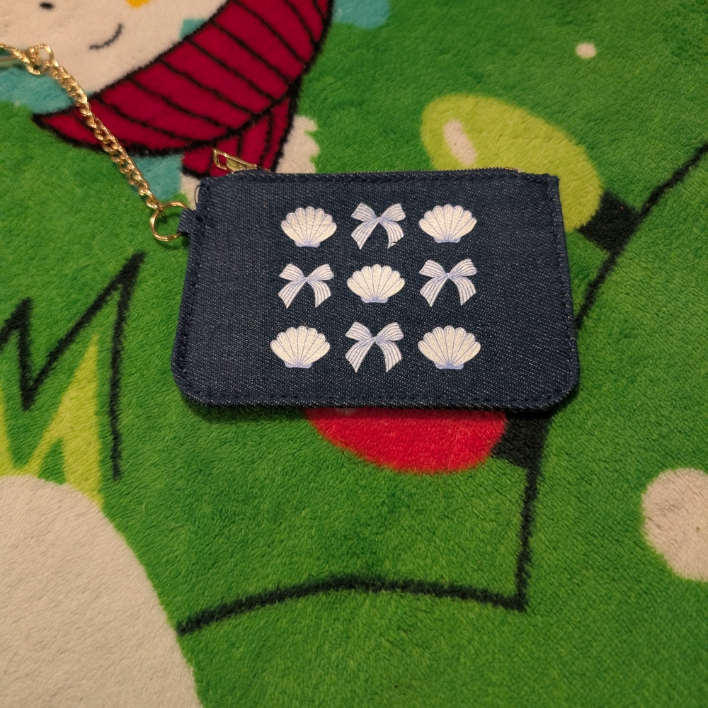 Navy Blue Embroidered Wallet